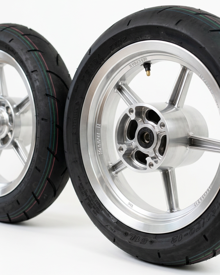 12-inch supermoto wheels for ETM RTR and Heybike Villain with street tires