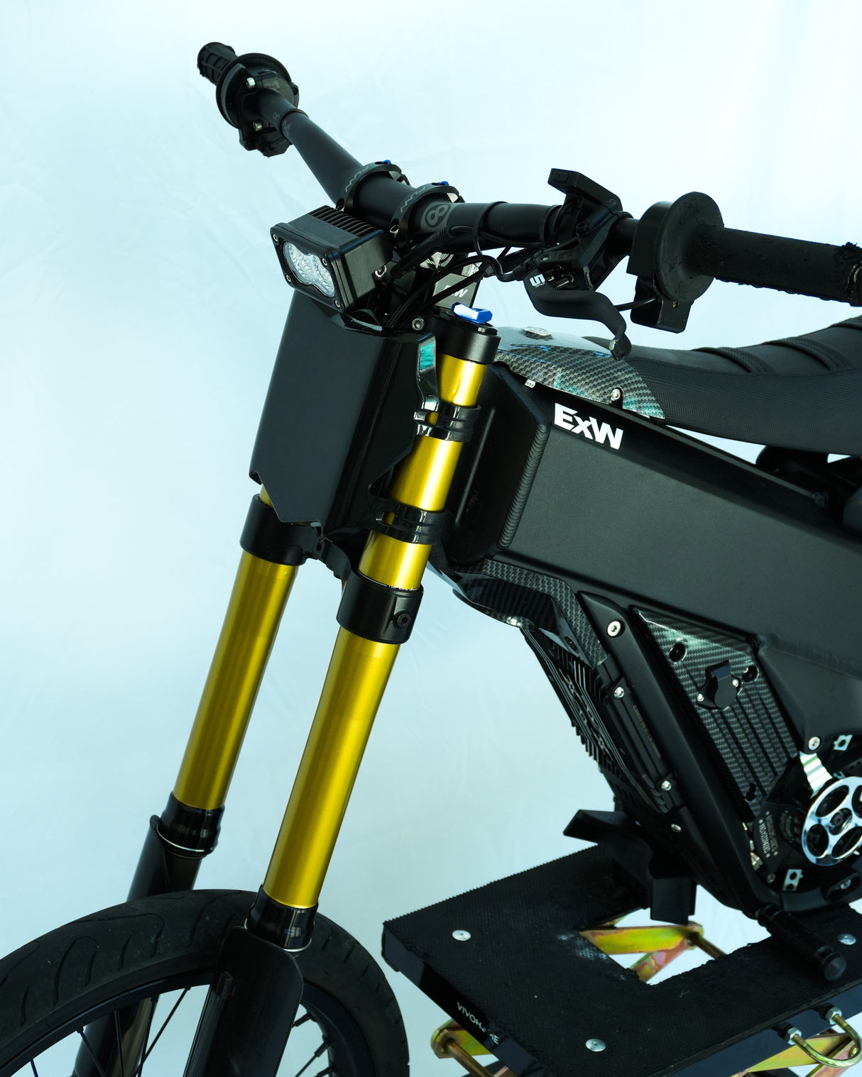 Gold fork wraps installed on talaria x3 bike