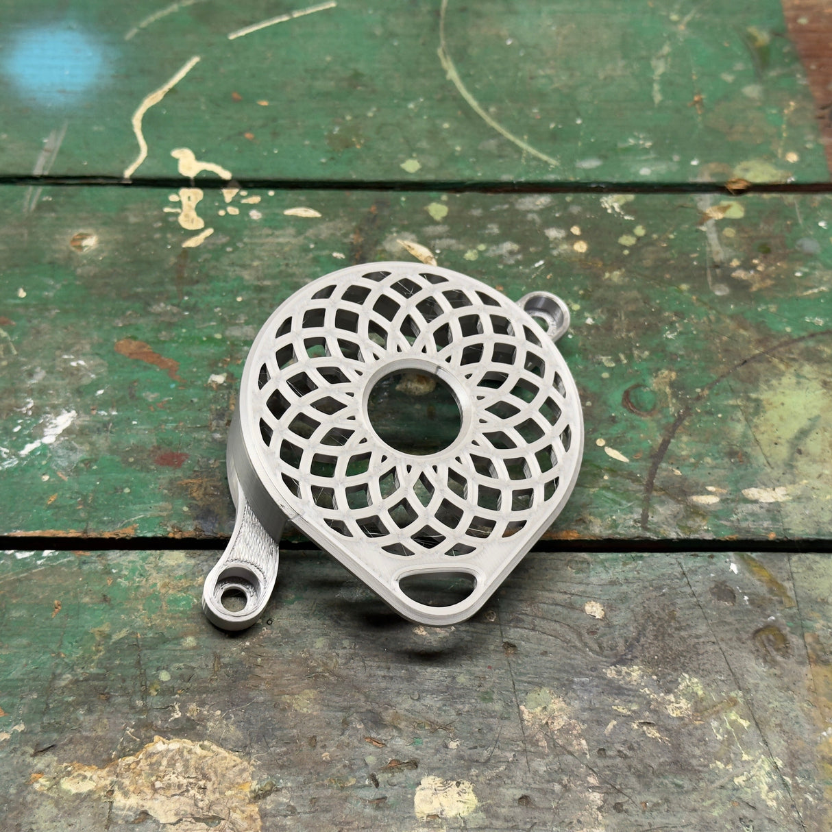 Atom style Surron LBX motor cover, silver 3D printed plastic