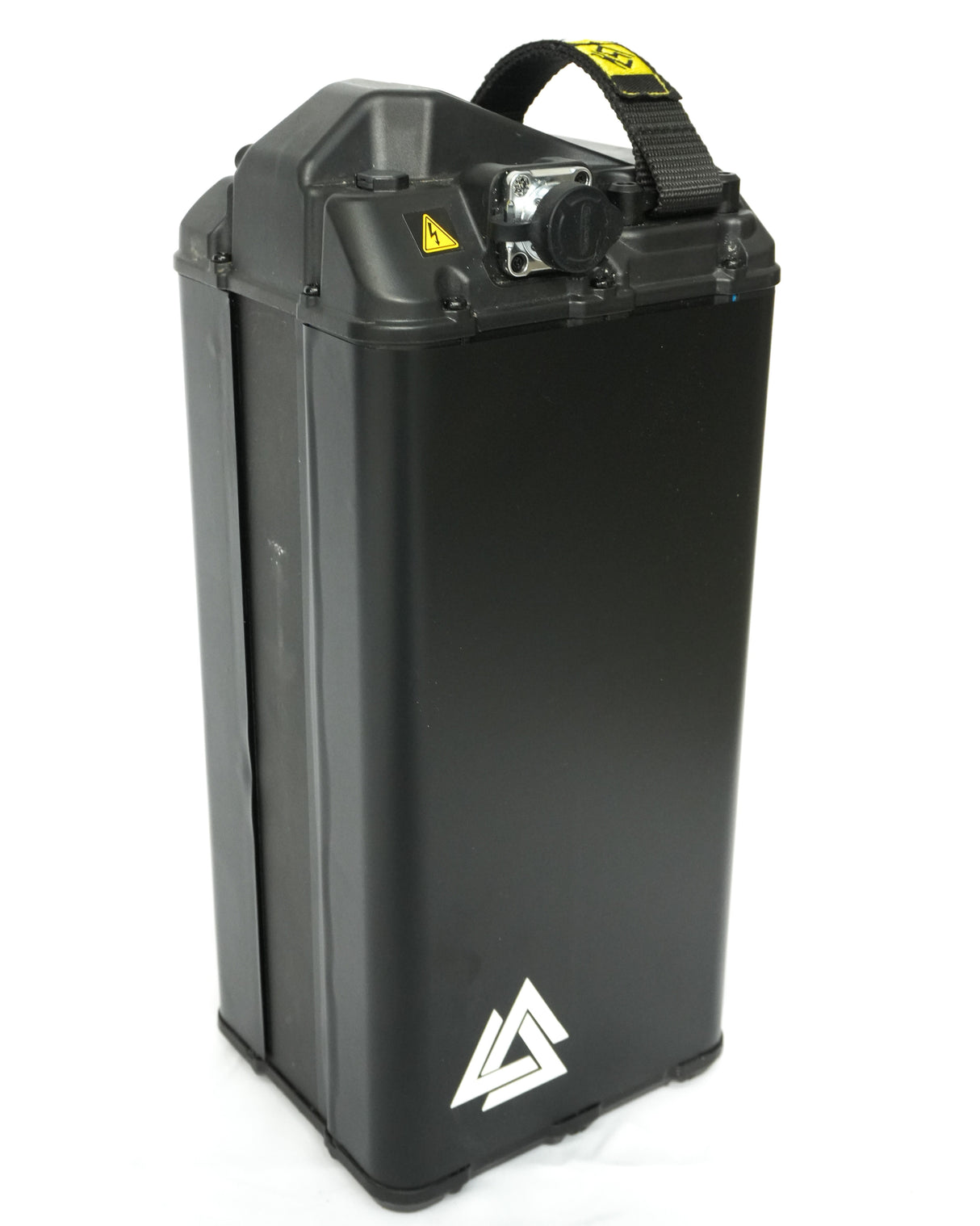 Matte black 72V style battery wrap on Surron e-moto, machine-cut vinyl