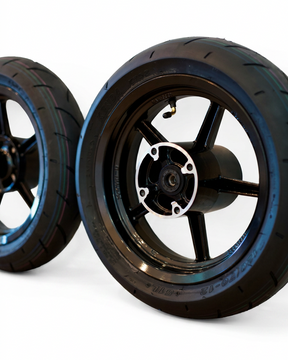 Black 12-inch mini moto supermoto wheelset for Yozma and Tuttio