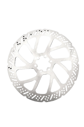 240mm brake rotor with slotted braking surface and six mounting holes