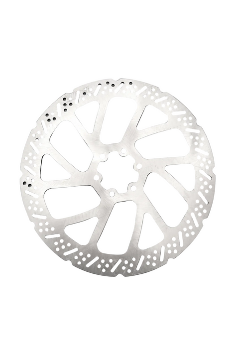 240mm brake rotor with slotted braking surface and six mounting holes