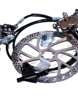 Ultra Bee brake installed on e-bike rear wheel with 220mm rotor
