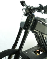 surron lbx gloss black fork wraps installed on bike ventus eride pro 