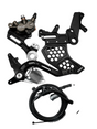 Surron Ultra Bee footbrake kit with OEM caliper, brake pedal, mounting components and brake line