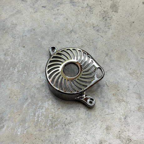 	Spiral style chrome motor cover, Ultra Bee 6061 aluminum