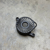 	Spiral anodized black Ultra Bee motor cover, milled billet