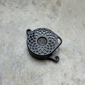 Anodized black Ultra Bee aluminum motor cover, Atom style