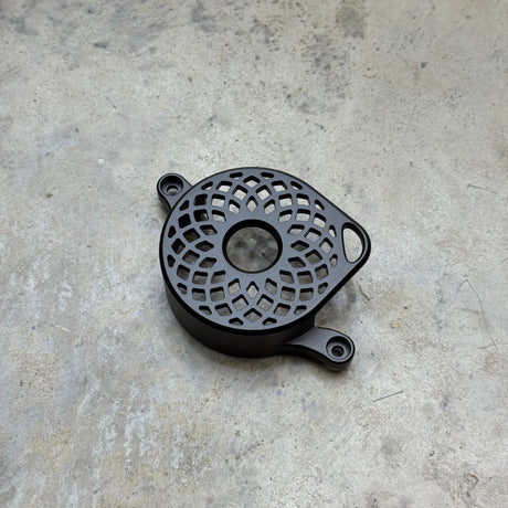 	Anodized black Ultra Bee aluminum motor cover, Atom style