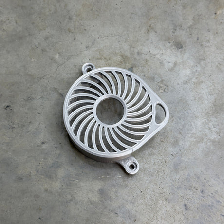 	Spiral style Sur-Ron Ultra Bee motor cover, silver 3D printed