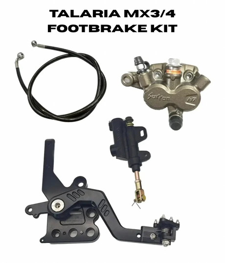 Talaria MX3/MX4 footbrake kit with OEM caliper, brake line, master cylinder and pedal assembly