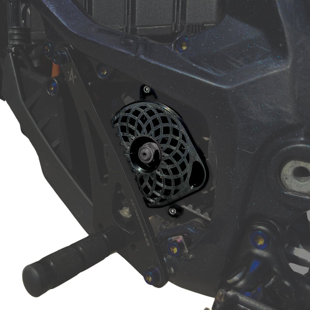 Sur-Ron Ultra Bee plastic motor cover, 3D printed in three styles