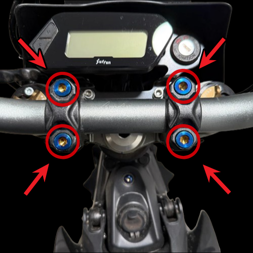 MxBolts Ultra Bee Handlebar Clamp / Mount Titanium Bolts (Set of 4)