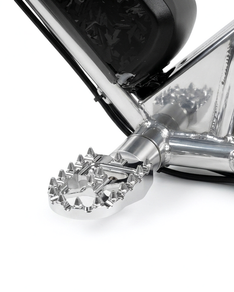 Chrome ebike peg kit installed on super 73
