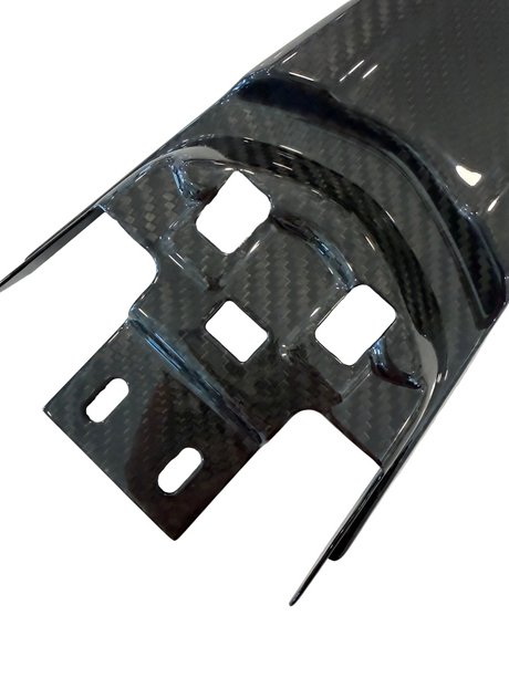 top view close up of surron lbx caron fiber seat fender rear fender 