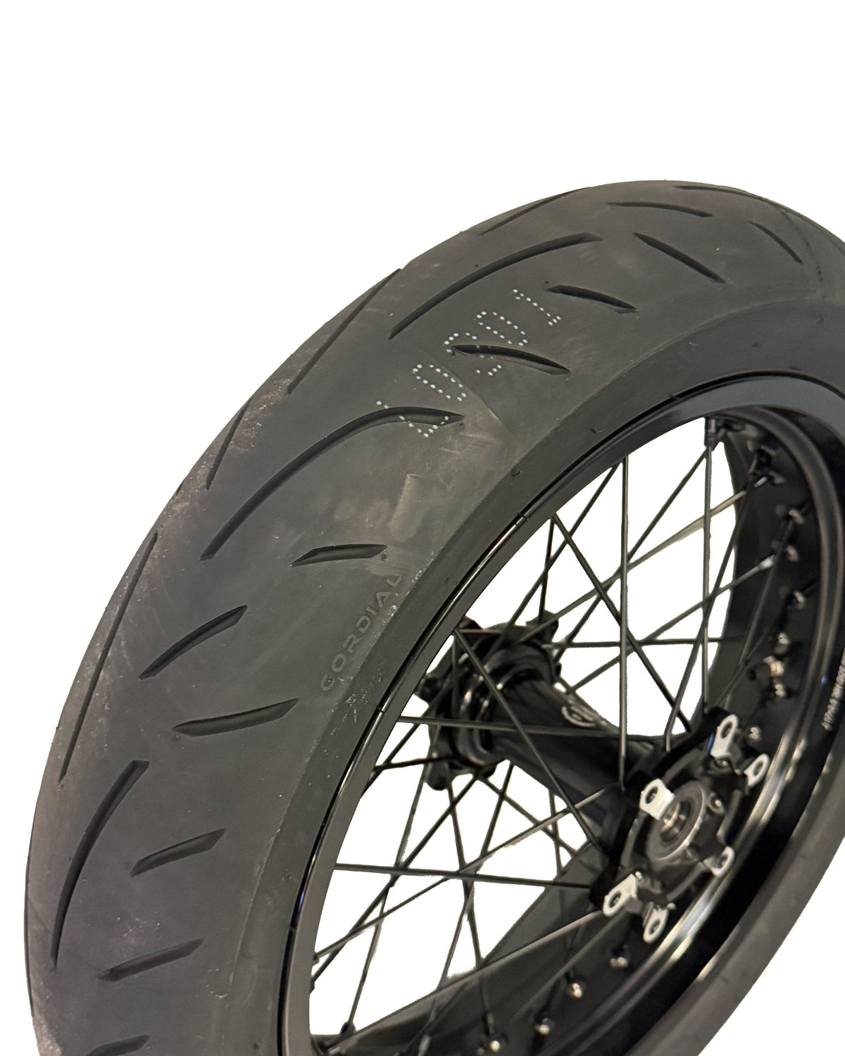 Talaria Komodo 17 x 3.5 rear supermoto wheel and tire