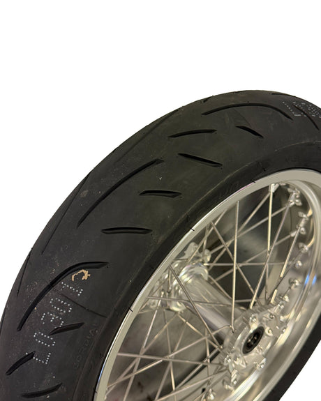 Talaria Komodo supermoto street tire and wheel detail
