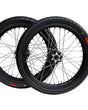 Black Talaria Sting MX5 17-inch supermoto wheelset with street tires
